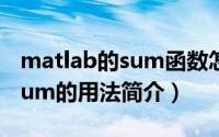 matlab的sum函数怎么用（MATLAB 函数sum的用法简介）