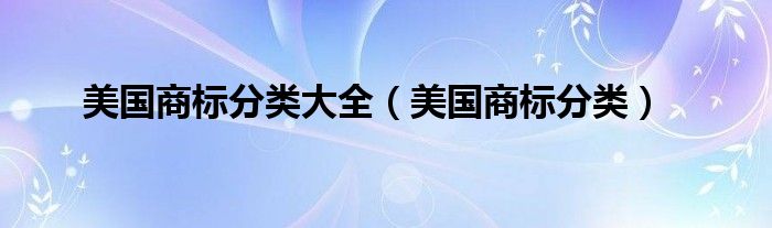 美国商标分类大全（美国商标分类）