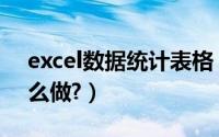excel数据统计表格（Excel数据统计表格怎么做?）