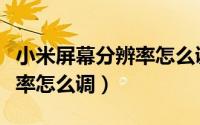 小米屏幕分辨率怎么调最合适（小米屏幕分辨率怎么调）