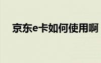 京东e卡如何使用啊（京东e卡如何使用）