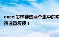 excel怎样筛选两个表中的重复（excel中如何在两个表格里筛选重复项）