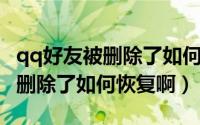 qq好友被删除了如何看对方空间（QQ好友被删除了如何恢复啊）