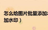 怎么给图片批量添加水印（怎么给图片批量添加水印）