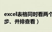 excel表格同时看两个表格（excel两个表格同步、并排查看）