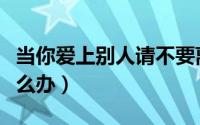 当你爱上别人请不要离开我（当你爱上别人怎么办）