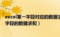 excel某一字段对应的数据求和（Excel中相同的类型 标签、字段的数据求和）