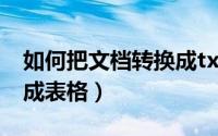 如何把文档转换成txt格式（如何把文档转换成表格）