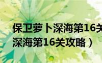 保卫萝卜深海第16关的金牌攻略（保卫萝卜深海第16关攻略）