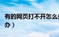 有的网页打不开怎么办（有的网页打不开怎么办）