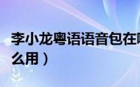 李小龙粤语语音包在哪（李小龙粤语语音包怎么用）