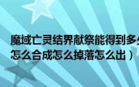 魔域亡灵结界献祭能得到多少点（焚神葬魔域攻略之四灵石怎么合成怎么掉落怎么出）