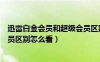 迅雷白金会员和超级会员区别大吗（迅雷白金会员和超级会员区别怎么看）
