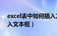 excel表中如何插入方框（excel表中如何插入文本框）