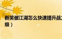 新笑傲江湖怎么快速提升战力新手（新笑傲江湖怎么快速升级）