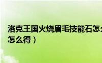 洛克王国火烧眉毛技能石怎么得（洛克王国火烧眉毛技能石怎么得）
