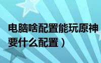 电脑啥配置能玩原神（如何查看电脑玩原神需要什么配置）