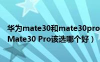 华为mate30和mate30pro哪个值得入手（华为Mate30和Mate30 Pro该选哪个好）