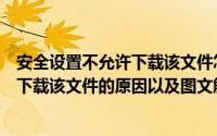安全设置不允许下载该文件怎么解决（当前安全设置不允许下载该文件的原因以及图文解决办法）