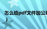 怎么给pdf文件加公章（怎么给PDF文件盖章）