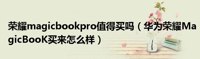 荣耀magicbookpro值得买吗（华为荣耀MagicBooK买来怎么样）