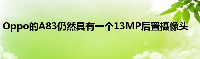 Oppo的A83仍然具有一个13MP后置摄像头