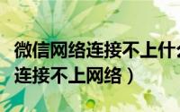 微信网络连接不上什么原因（为什么我的微信连接不上网络）