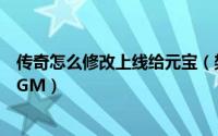 传奇怎么修改上线给元宝（架设好传奇后如何调整等级元宝GM）