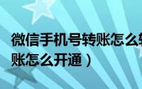 微信手机号转账怎么转不出去（微信手机号转账怎么开通）
