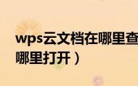 wps云文档在哪里查看文件（WPS云文档在哪里打开）