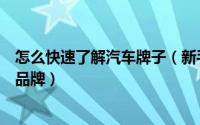怎么快速了解汽车牌子（新手怎样快速识别汽车的品牌和子品牌）