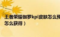 王者荣耀伽罗kpl皮肤怎么预约不了（王者荣耀伽罗kpl皮肤怎么获得）