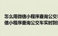 怎么用微信小程序查询公交车实时到站情况图片（怎么用微信小程序查询公交车实时到站情况）
