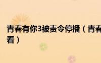 青春有你3被责令停播（青春有你3录制被叫停具体过程在哪看）