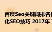 百度Seo关键词排名优化（百度关键词排名优化SEO技巧 2017年）