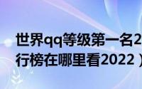世界qq等级第一名2021排行榜（QQ等级排行榜在哪里看2022）