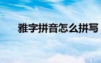 雅字拼音怎么拼写（雅字拼音怎么拼）