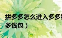 拼多多怎么进入多多钱包（拼多多怎么进入多多钱包）
