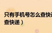 只有手机号怎么查快递邮政（只有手机号怎么查快递）