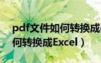 pdf文件如何转换成excel文件（PDF文件如何转换成Excel）