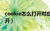 cookie怎么打开对应的网站（cookie怎么打开）