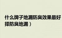 什么牌子地漏防臭效果最好（防臭地漏什么牌子最好如何选择防臭地漏）