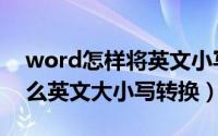 word怎样将英文小写转换成大写（word怎么英文大小写转换）