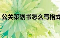 公关策划书怎么写格式（公关策划书怎么写）