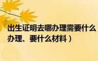 出生证明去哪办理需要什么（出生证怎么办理出生证明在哪办理、要什么材料）
