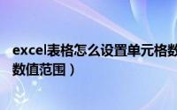 excel表格怎么设置单元格数值（excel怎么设置单元格内的数值范围）