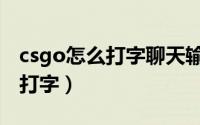 csgo怎么打字聊天输入不了中文（csgo怎么打字）