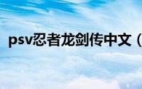 psv忍者龙剑传中文（psv忍者龙剑传攻略）