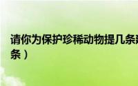 请你为保护珍稀动物提几条建议（怎样保护珍稀动物至少五条）