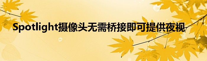 Spotlight摄像头无需桥接即可提供夜视